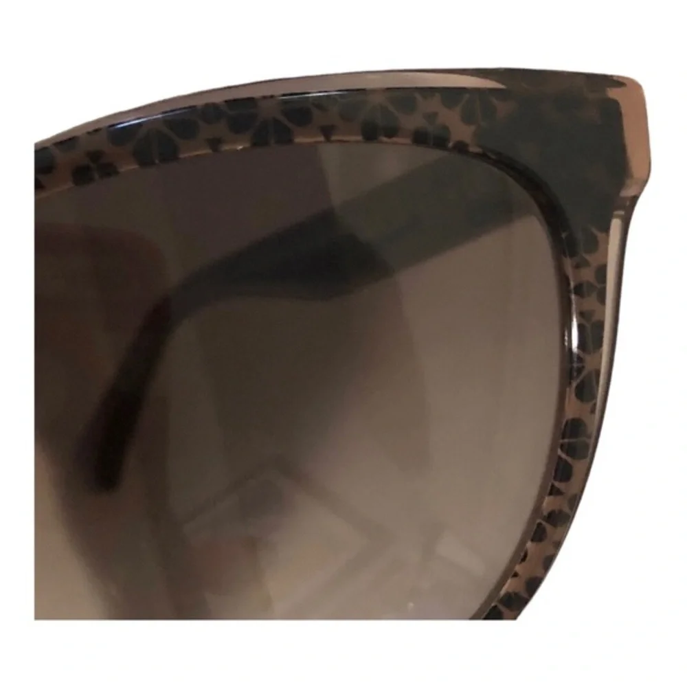 Kate Spade hello sunshine dark brown embedded logo gold emblem sunglasses‎ new